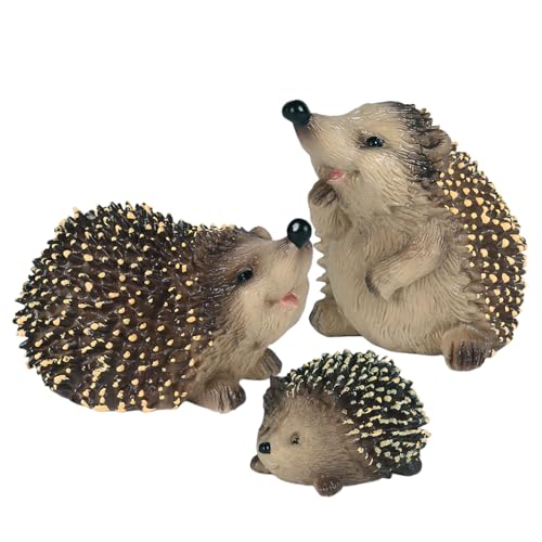 MEYAGOT 3 Stück Garten Igel Deko, Gartenfiguren Igel Figuren, Gartentiere Figuren, Gartenfigur Tierfigur Garten Tierfiguren Deko Skulptur Garten Ornamente Für Garten Und Terrasse von MEYAGOT