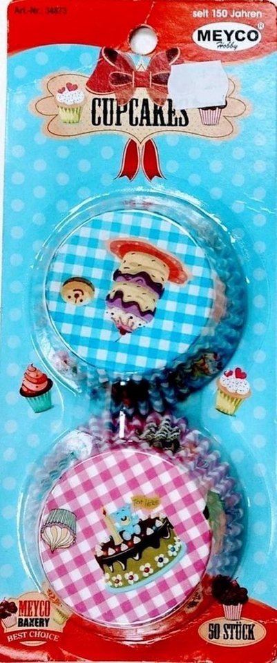 MEYCO Hobby Einweggeschirr-Set Muffin-Förmchen, 50 Stück, rosa/blau von MEYCO Hobby