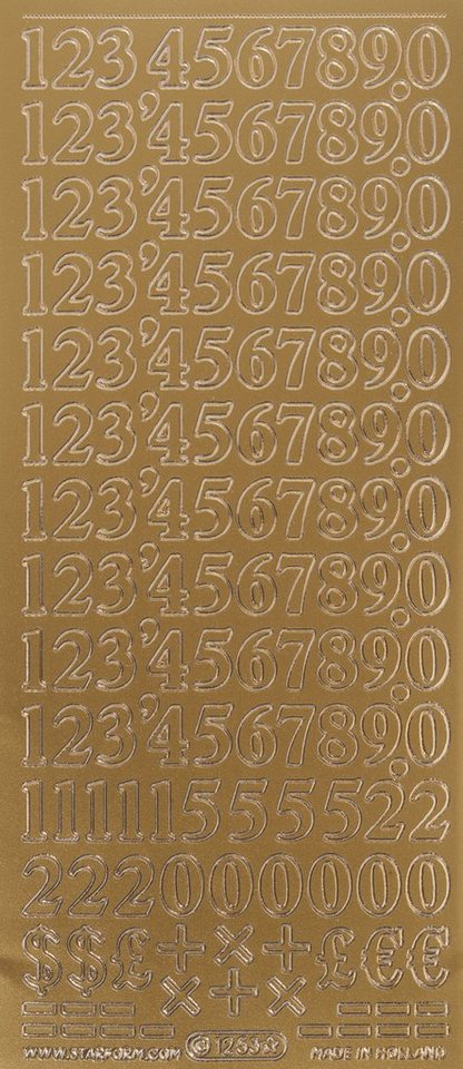 MEYCO Hobby Sticker Reliefsticker Ziffern, 1 Bogen von MEYCO Hobby