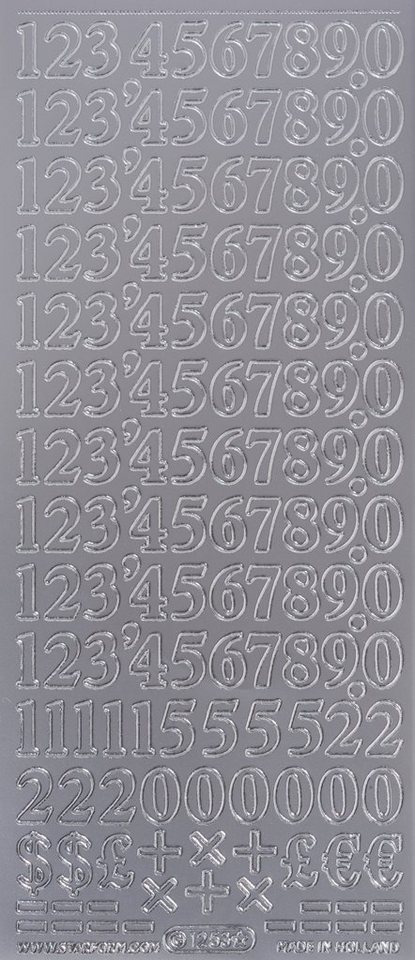 MEYCO Hobby Sticker Reliefsticker Ziffern, 1 Bogen von MEYCO Hobby
