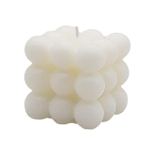 MEYENG Bubble Candle | Nachhaltige Kerze Aus Rapswachs | Bubble Candle Creme | Vegane Deko-Kerze In Würfelform | Handgemacht | Natürliche Duftkerze | Wundervolles Unikat von MEYENG