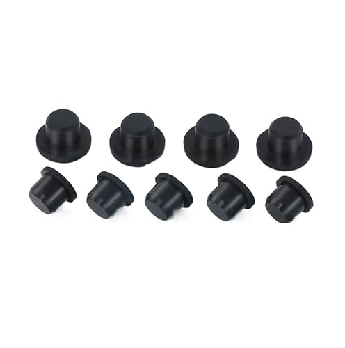 Gummi-Verschlusskappen, Staubstopfen, 10 STÜCKE 2,7mm-14mm Schwarz/Weiß Silikon Gummi Loch Stopfen Solide T Typ Hohe Temperatur Dichtung Stopper Staubdicht Stecker(3.5mm) von MEYINGOU