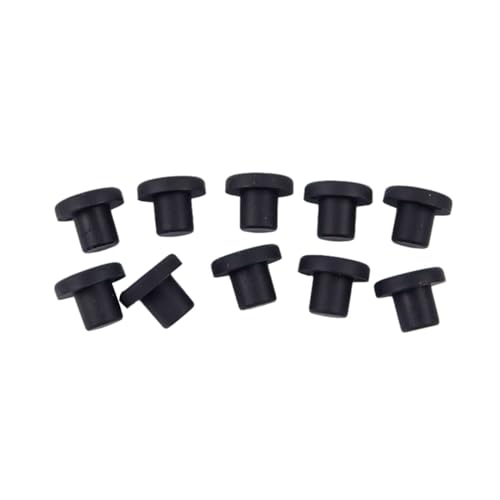 Gummi-Verschlusskappen, Staubstopfen, 10 Stück Lochkappen aus Vollgummi, 3,5–12 mm, hohe Temperaturbeständigkeit, T-Typ-Dichtungslochstopfen, staubdichte Dichtungsendkappen(10MM) von MEYINGOU
