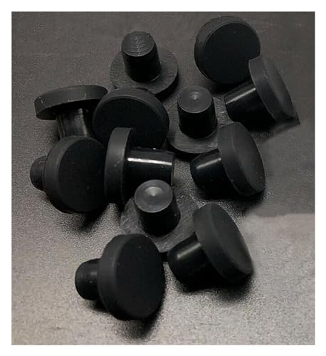 Gummi-Verschlusskappen, Staubstopfen, 10 stücke Runde Feste Dichtung Bohrung 2,7mm-15mm Loch Stecker Stanzen End Kappen T Typ Stopper(Black,5.5mm) von MEYINGOU
