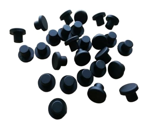 Gummi-Verschlusskappen, Staubstopfen, 10 stücke Schwarz Runde Solide Stanzen End Kappen Dichtung Bung 3mm-15mm Gummi Staub Loch Stecker(11mm) von MEYINGOU
