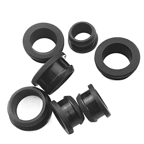 Gummi-Verschlusskappen, Staubstopfen, 10Pcs Schwarz Silikon Gummi Snap-Auf Tülle Stecker Bung Kabel Wiprotect Bush(A 13.5Mm Hole 10.3Mm) von MEYINGOU