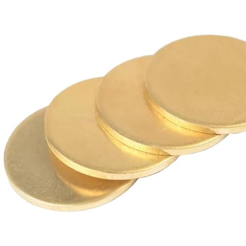 Kreisscheibe aus Edelstahl, 2 Stück H62 Messing-Rundplatte, Durchmesser 10–120 mm × Dicke 1/1,2/1,5/2/3/4/5/6, runde Kupferplatte(Diameter 35mm,Thickness 1.5mm) von MEYINGOU