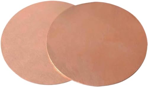 Kupferrohlinge, Metallscheiben für Basteln, 2 Stück runde Platten aus reinem Kupfer, Dicke 1,2 mm, runde Kupferscheiben, geeignet for Gebäudedekoration und Heimwerkerarbeiten,(1.2x55mm) von MEYINGOU