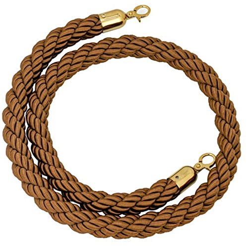MEYINGOU Absperrseil, Absperrseil, Geflochtene Hanfseilbarriere for Warteschlangenteiler, Seilsicherheitsbarriere, Absperrseil zur Kontrolle der Menschenmenge,(Brown,2.5m/8.2ft/98.4in) von MEYINGOU