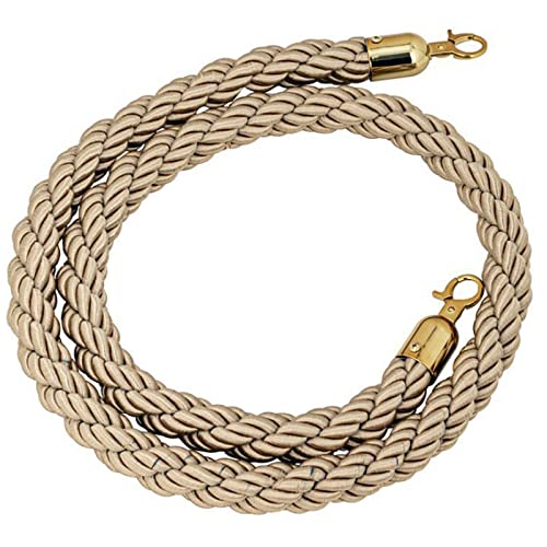 MEYINGOU Absperrseil, Absperrseil, Geflochtene Hanfseilbarriere for Warteschlangenteiler, Seilsicherheitsbarriere, Absperrseil zur Kontrolle der Menschenmenge,(Champagne,2m/6.6ft/79in) von MEYINGOU