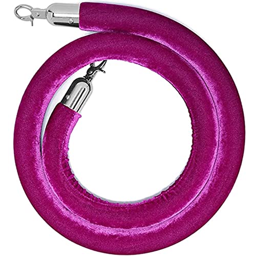 MEYINGOU Samtpfostenseil, Seil-Sicherheitsbarriere mit versilberten Haken, Dickes Absperrseil mit Pfosten for Teppichveranstaltungen(Purple,3m/10ft) von MEYINGOU