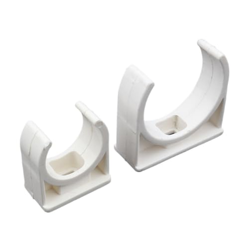 PVC-Rohrhalter, Kunststoff-Rohrverschraubung, 10 teile/los ID 20~50mm PVC Rohr Klemme Garten Wasser Anschlüsse Bewässerung Armaturen Feste U-Typ Wasser Rohr clip Clamp Strap(White 20mm) von MEYINGOU