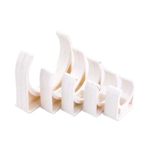 PVC-Rohrhalter, Kunststoff-Rohrverschraubung, 2~50 stücke 20~50mm Weiß PVC Rohr Klemme Wasser Versorgung Garten Bewässerung Wasser Rohr Clip(20 Pieces,Size 20mm) von MEYINGOU