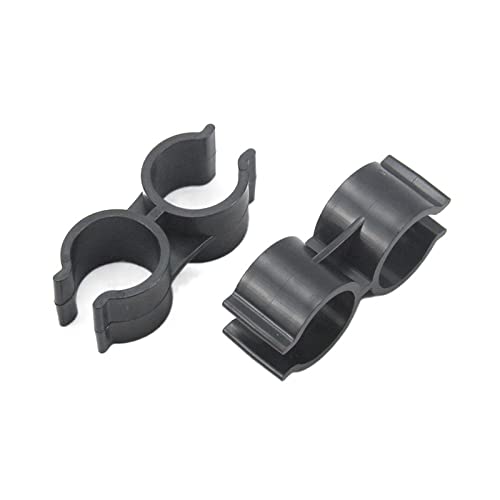 PVC-Rohrhalter, Kunststoff-Rohrverschraubung, D25mm PVC-Rohr Doppel-Kunststoff-Klemmverbinder H-Typ Klemme Garten Haus Wasserrohr Unterstützung Joint Aquarium Armaturen(2pcs) von MEYINGOU
