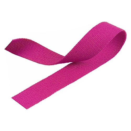 Polypropylen-Gurtband, Gurtband aus Polyester-Baumwolle, 2,5 cm x 4,5–45 m, 1,3 mm Dicke, mehrfarbig, mehrere Größen(Rose Red,5 yard) von MEYINGOU