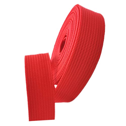 Polypropylen-Gurtband, Gurtband aus Polypropylen, 38 mm Breite, 5–50 Yards, mehrfarbig, for Taschengriffe, Rucksäcke, Gepäckgurte(Red,20 yard) von MEYINGOU