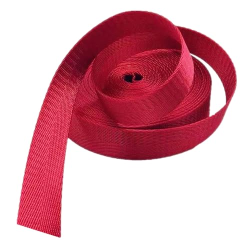 Polypropylen-Gurtband, Nylon-Gurtband, 2,5 cm, mehrfarbig, mehrere Größen, 4,5–18 m, for Rucksackgürtel, DIY-Bastelgepäck(Red,20 yard) von MEYINGOU