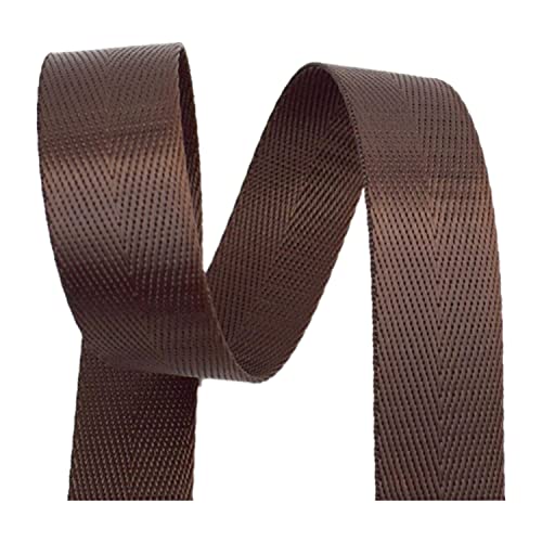 Polypropylen-Gurtband, Nylon-Gurtband, 2,5 cm Breite, mehrfarbig, mehrere Größen for Rucksack-Fracht-Haustier-Leine(Coffee,5 yard) von MEYINGOU