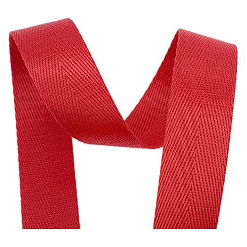 Polypropylen-Gurtband, Nylon-Gurtband, 2,5 cm Breite, mehrfarbig, mehrere Größen for Rucksack-Fracht-Haustier-Leine(Red,10 yard) von MEYINGOU