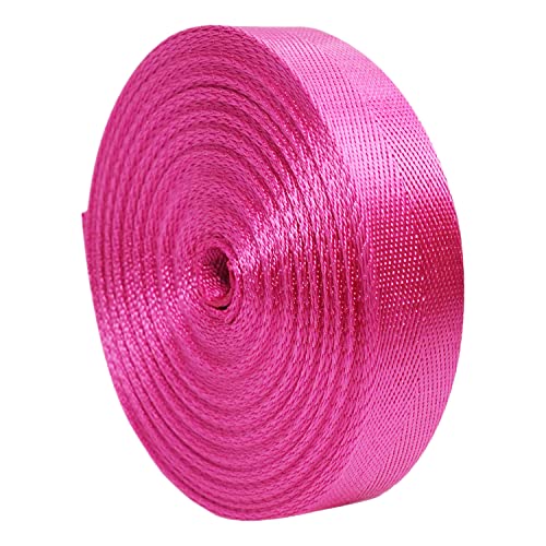 Polypropylen-Gurtband, Nylon-Gurtband, 2,5 cm Breite, mehrfarbig, mehrere Größen for Rucksack-Fracht-Haustier-Leine(Rose Red,20 yard) von MEYINGOU
