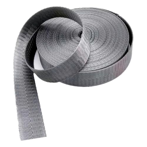 Polypropylen-Gurtband, Nylon-Gurtband, 3,8 cm, 38 mm, mehrfarbig, 5–20 Yard(Grey,20 yard) von MEYINGOU