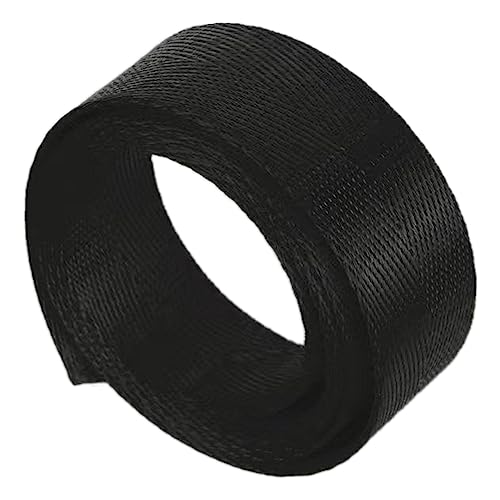 Polypropylen-Gurtband, Nylon-Gurtband, 38 mm, Fischgrätenmuster, mehrfarbig, 5/10/20 Yards, for Taschengurt, DIY, Basteln, Reparatur(Black,20 yard) von MEYINGOU