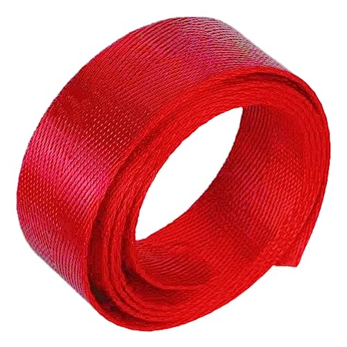 Polypropylen-Gurtband, Nylon Gurtband 25mm 1 Zoll Fischgrätenband Multicolor 5/10/20 Yard DIY Basteln Reparatur(Red,5 yard) von MEYINGOU