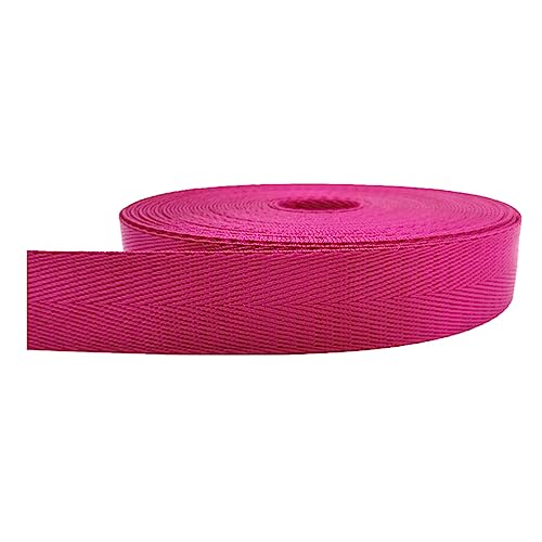 Polypropylen-Gurtband, Nylon-Gurtband mit Fischgrätenmuster, 25 mm, mehrfarbig, 5/10/20 Yard(Rose Red,20 yard) von MEYINGOU