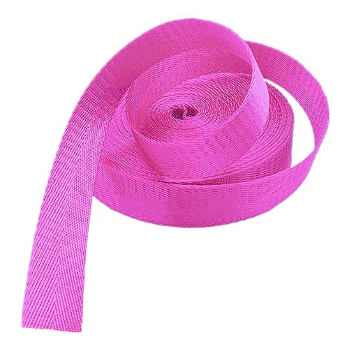 Polypropylen-Gurtband, Nylon-Gurtband mit Fischgrätenmuster, 25 mm/38 mm x 5–20 Yard, mehrfarbig, for Taschen, Rucksäcke, DIY(Rose Red,25mm x 10 yard) von MEYINGOU