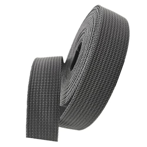Polypropylen-Gurtband, Polypropylen-Gurtband, 25 mm, mehrfarbig, 5–50 Yard(Dark Grey,5 yard) von MEYINGOU