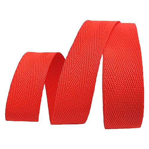 Polypropylen-Gurtband, Polypropylen-Gurtband, 25 mm (1 Zoll) breit, 5/10/20 Yard Länge, mehrfarbig, mehrere Größen(Red,5 yard) von MEYINGOU