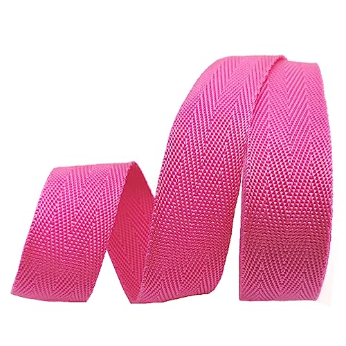 Polypropylen-Gurtband, Polypropylen-Gurtband, 25 mm (1 Zoll) breit, 5/10/20 Yard Länge, mehrfarbig, mehrere Größen(Rose Red,20 yard) von MEYINGOU