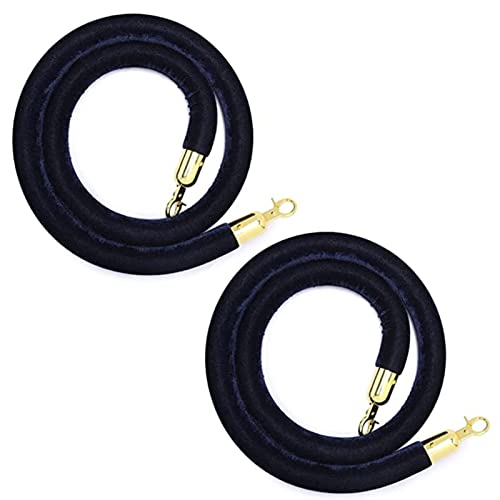 Samtpfostenseil, 1,2 m Absperrseil mit Haken zur Kontrolle von Menschenmengen, 2er-Set aus Samt-Pfostenseil(Blue B,3.3ft/100cm) von MEYINGOU