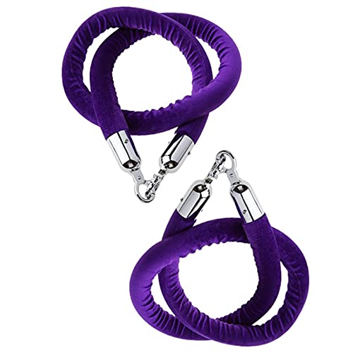 Samtpfostenseil, Absperrungen for Menschenmengen, Absperrpfosten, Warteschlangenstangen, Seilabsperrung mit silbernen Haken,(Purple,3.3ft/100cm) von MEYINGOU