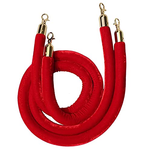 Samtpfostenseil, Sicherheitsseile zur Kontrolle von Menschenmengen, 2er-Pack, Samtseil for große Eröffnungen, Blaue Seilbarriere(Red B,9ft/274cm) von MEYINGOU