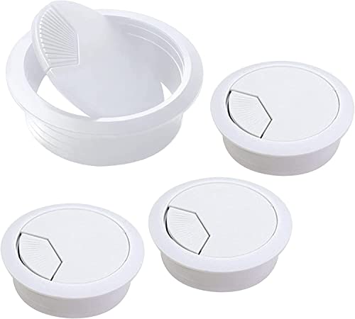 Schreibtischtülle, 60 mm Kabeldurchführung for Schreibtisch, 4 Stück, schwarze Kabeldurchführung for Schreibtisch, Kabeldurchführung for Schreibtisch und Tisch(Wit.,60MM) von MEYINGOU