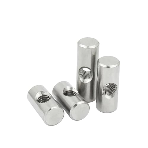 Zylindermuttern, Schlitzmutter, 10 STÜCKE Fassschrauben Kreuzdübel Schlitzbeschläge Bett Oder Stuhl Horizontale Lochmutter M6 M8 L = 11mm-17mm(OD6 M4x10(5PCS)) von MEYINGOU