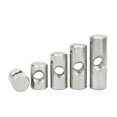 Zylindermuttern, Schlitzmutter, 10 STÜCKE Fassschrauben Kreuzdübel Schlitzbeschläge Bett Oder Stuhl Horizontale Lochmutter M6 M8 L = 11mm-17mm(OD6 M4x10(5PCS)) von MEYINGOU