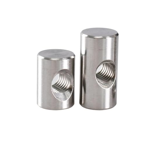 Zylindermuttern, Schlitzmutter, 10PCS Barrel Schrauben Kreuz Dübel Schlitz Armaturen Bett Oder Stuhl Horizontale Loch Mutter(M4x10) von MEYINGOU