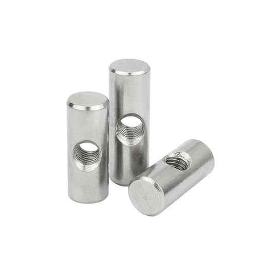 Zylindermuttern, Schlitzmutter, 10PCS Barrel Schrauben Kreuz Dübel Schlitz Armaturen Bett Oder Stuhl Horizontale Loch Mutter(OD6 M4x20) von MEYINGOU