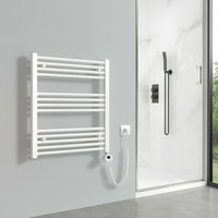 Badheizkörper Elektrisch Handtuchwärmer mit timer Thermostat Handtuchtrockner Elektrisch Weiß 70x60cm, 330 Watts - Meykoers von MEYKOERS