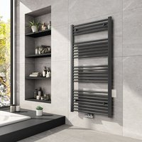Meykoers - Badheizkörper Handtuchwärmer 120x60cm Anthrazit Handtuchtrockner 598 Watt Mittelanschluss Heizkörper, 5m² von MEYKOERS