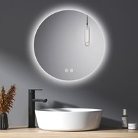 Badspiegel Rund 50cm Badezimmerspiegel mit Beleuchtung, Wandspiegel mit Touch und 3 led Lichtfarbe - Meykoers von MEYKOERS
