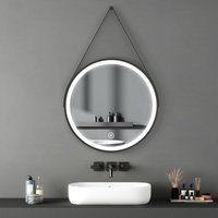 Badspiegel Rund led Ø50cm Badezimmerspiegel mit Beleuchtung, mit Touch und kaltweiß Licht - Meykoers von MEYKOERS