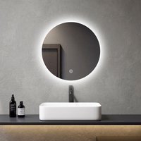 Badspiegel Rund mit Beleuchtung ф60cm Badezimmerspiegel Wandspiegel mit Touch, kaltweiß Licht - Meykoers von MEYKOERS