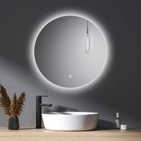Badspiegel mit Beleuchtung ф60cm led Rund Badezimmerspiegel mit Kaltweiß Dimmbar und Smart-Touch-Taste - Meykoers von MEYKOERS