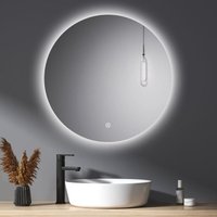 Badspiegel mit Beleuchtung ф70cm led Rund Badezimmerspiegel mit Kaltweiß Dimmbar und Smart-Touch-Taste - Meykoers von MEYKOERS