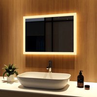 Badspiegel mit Beleuchtung 70x50 Badezimmerspiegel Warmweiß led Energie Wandspiegel - Meykoers von MEYKOERS