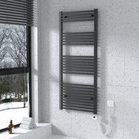 Meykoers - Elektrisch Badheizkörper Handtuchtrockner mit Thermostat Handtuchwärmer mit Heizstab 661 Watts, 140x60cm Anthrazit von MEYKOERS
