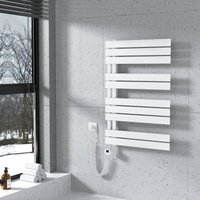 Meykoers Badheizkörper Elektrisch Handtuchtrockner Weiß 899 x 600 mm Panel Handtuchheizkörper mit 400W Thermostat - Linken Anschluss von MEYKOERS